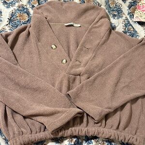 Free people bino pullover TaupeButton-Up Sweater